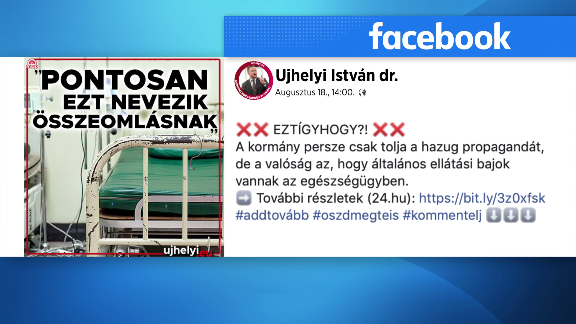 Thai kórházban készült fotóval illusztrálta a magyar egészségügy helyzetét Ujhelyi István