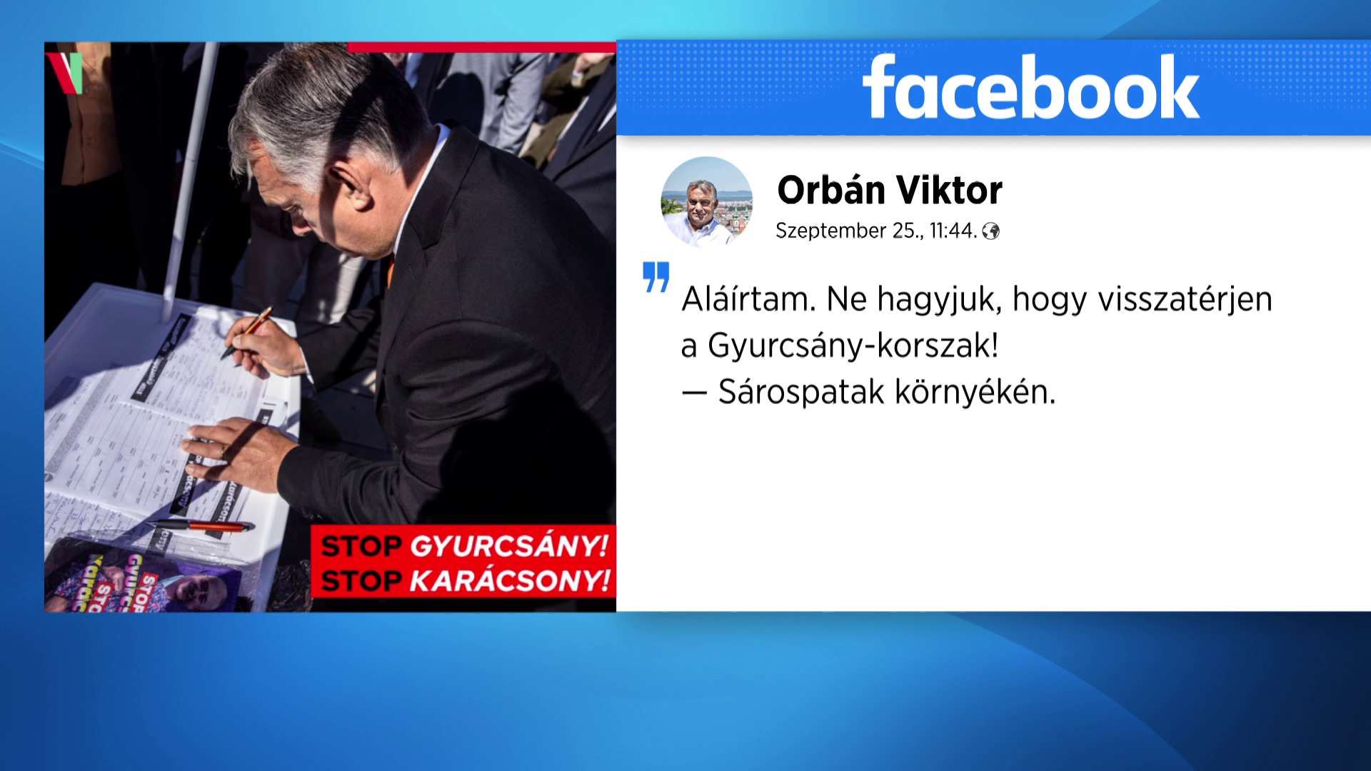 Orbán Viktor is aláírta a Stop Gyurcsány! Stop Karácsony! petíciót 