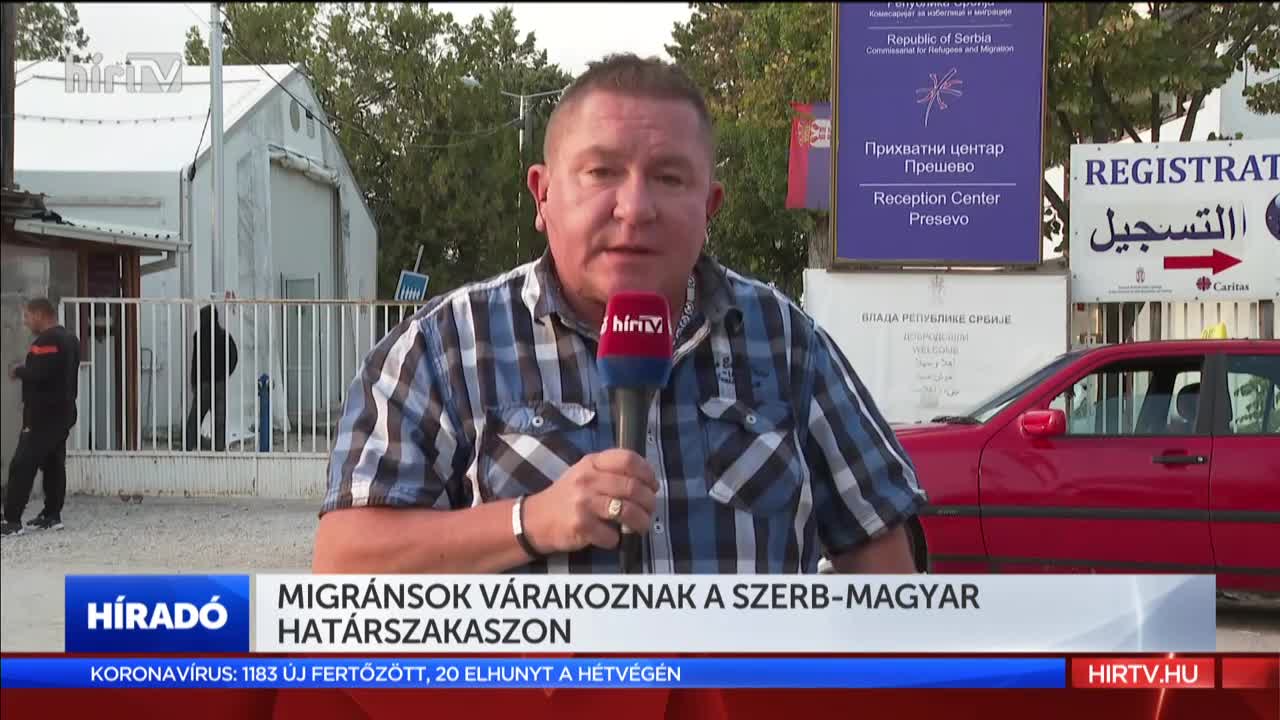 Migránsok várakoznak a szerb-magyar határszakaszon