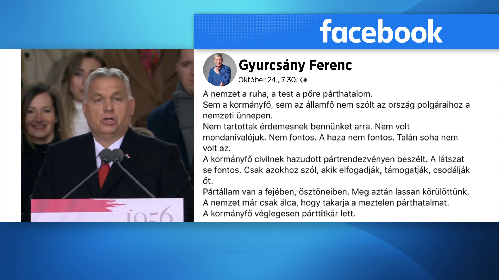 Orbán Viktor beszédét kritizálta Gyurcsány Ferenc 