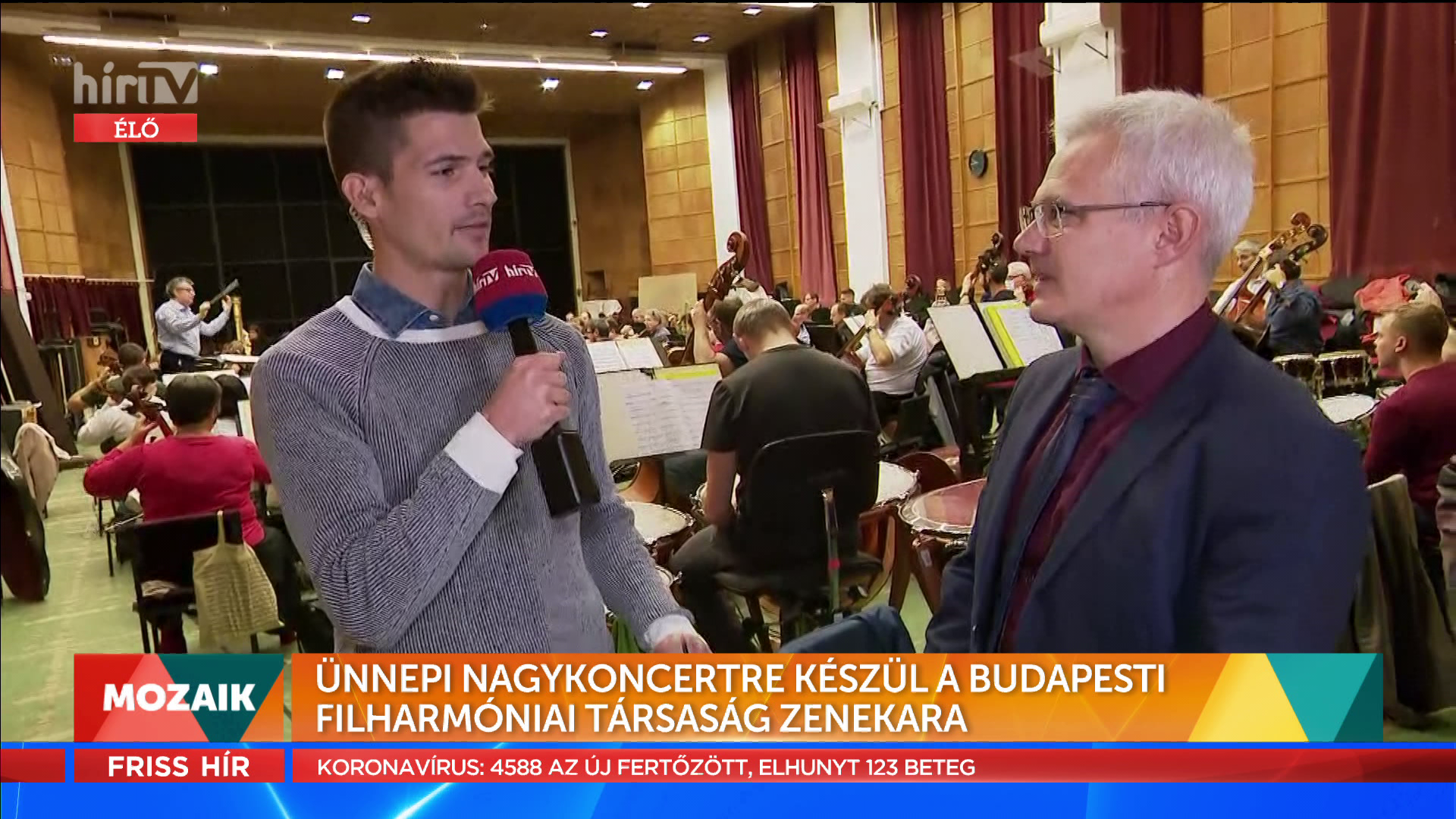 Mozaik: Ünnepi nagykoncertre készül a Budapesti Filharmóniai Társaság zenekar