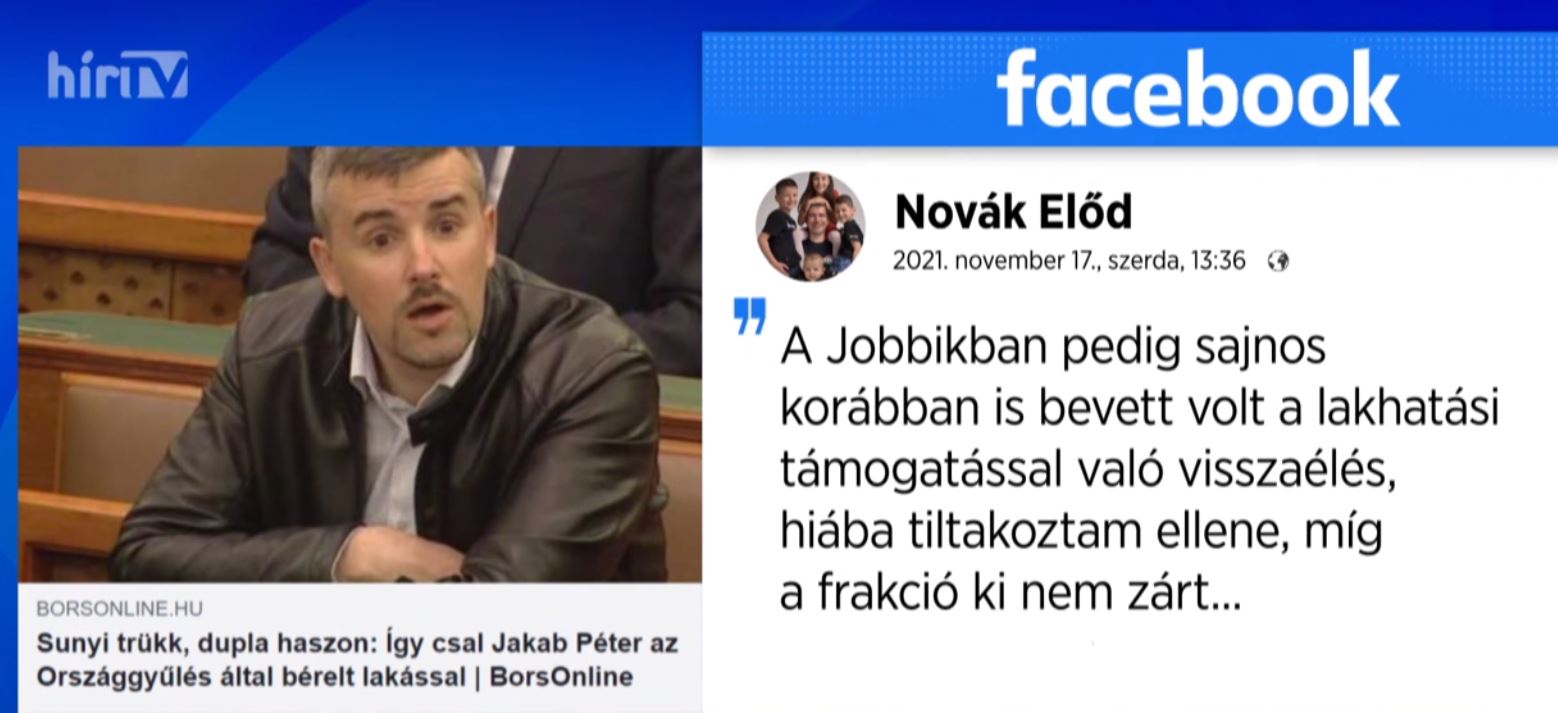Novák Előd: Jakab Péter csak üres tagadással tud reagálni az őt ért vádakra 
