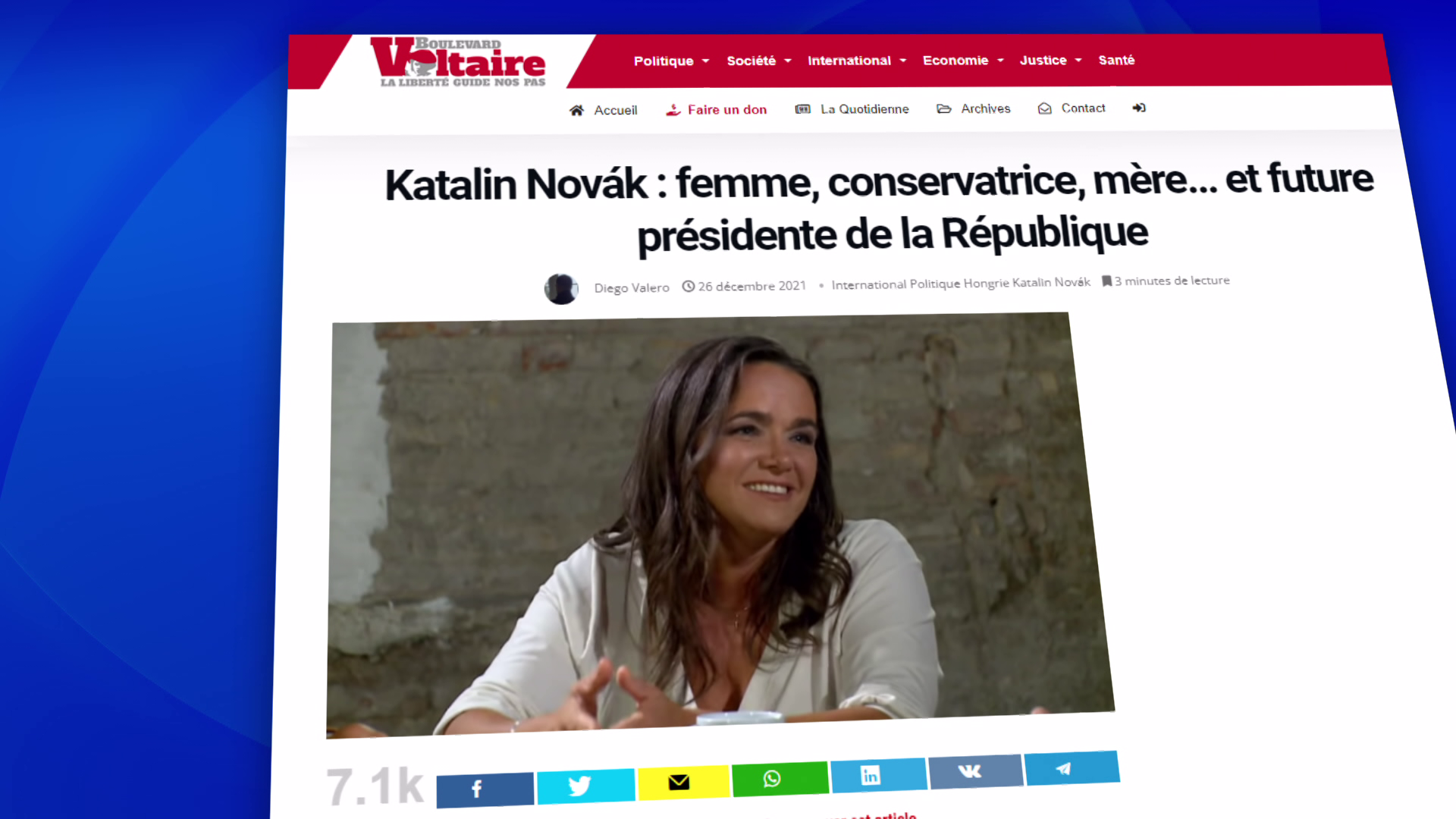 Boulevard Voltaire: Novák Katalin elismertsége túlmutat a kormánypártiak táborán