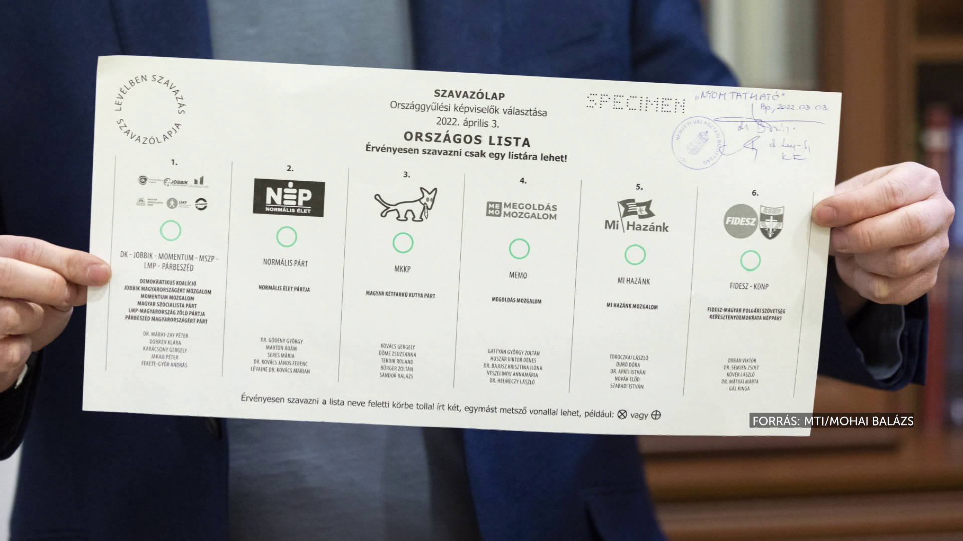 Jóváhagyta az országos pártlistás szavazólapok mintáját az NVB 