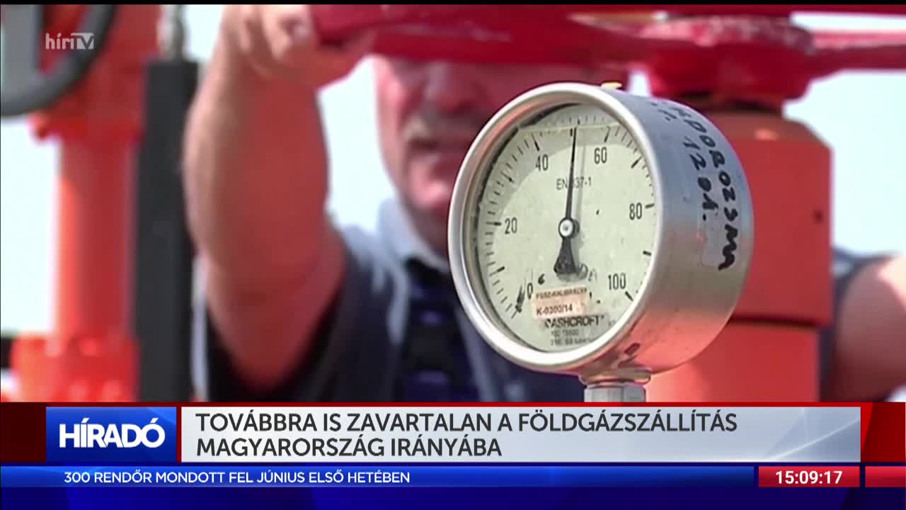 Továbbra is zavartalan a földgázszállítás Magyarország irányába 