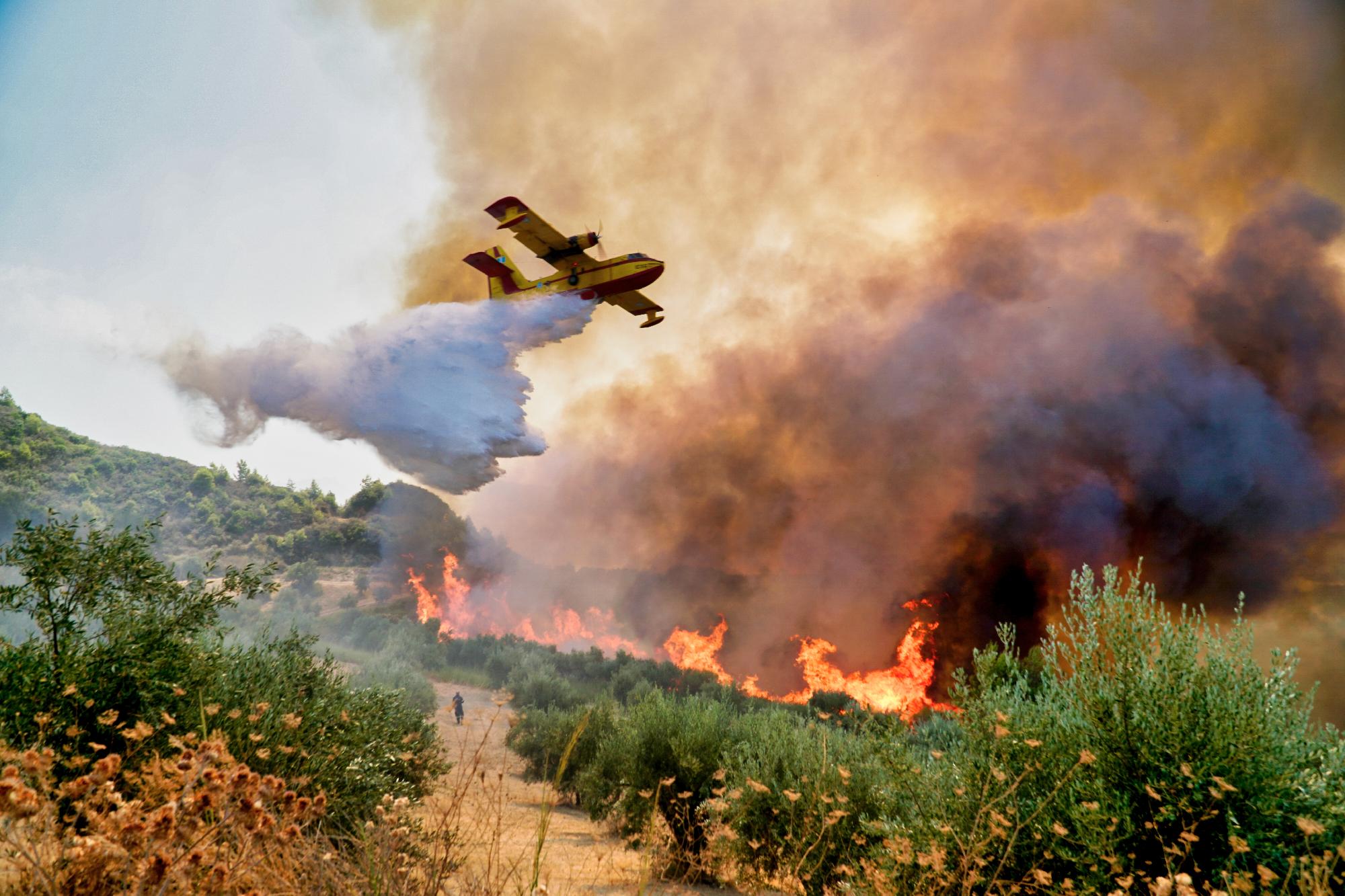 Tűzvész pusztít Görögország középső részén