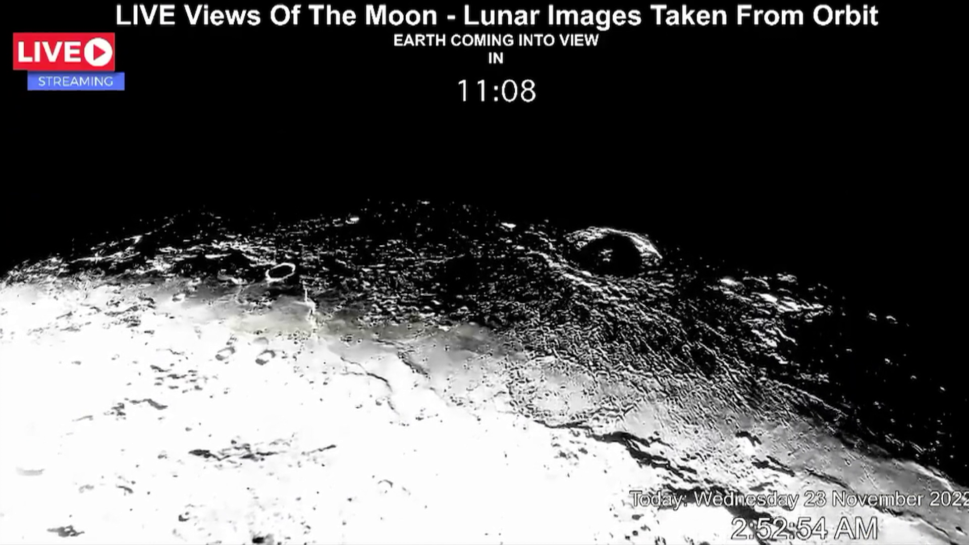 Folyamatos élő képet közvetít Hold körüli pályájáról az Orion 