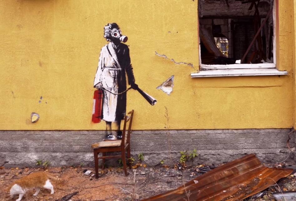 Megpróbálták ellopni Banksy művét Kijev elővárosában