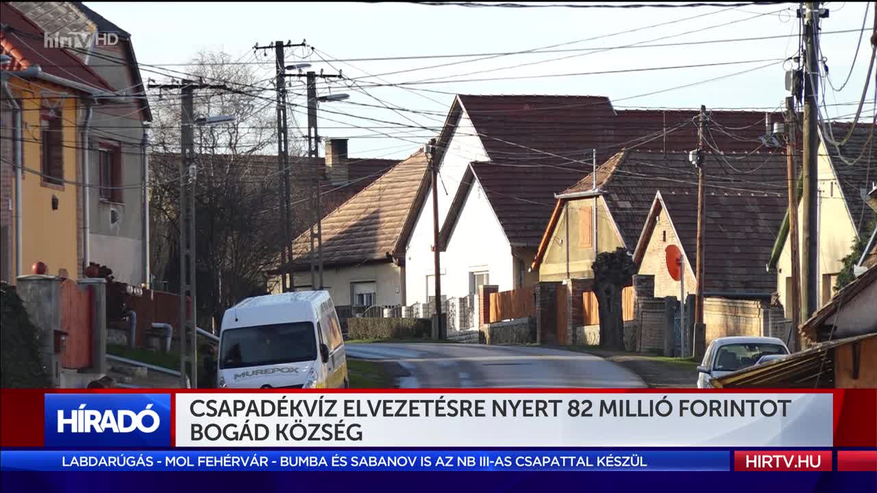 Csapadékvíz elvezetésre nyert 82 millió forintot Bogád község 