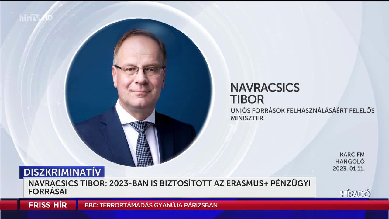 Navracsics Tibor: 2023-ban is biztosított az Erasmus+ pénzügyi forrásai