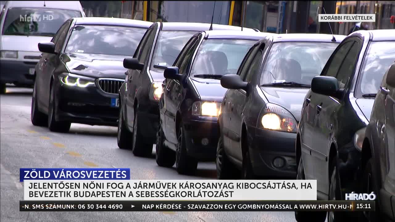 Jelentősen nőni fog a járművek károsanyag kibocsájtása, ha bevezetik Budapesten a sebességkorlátozást 