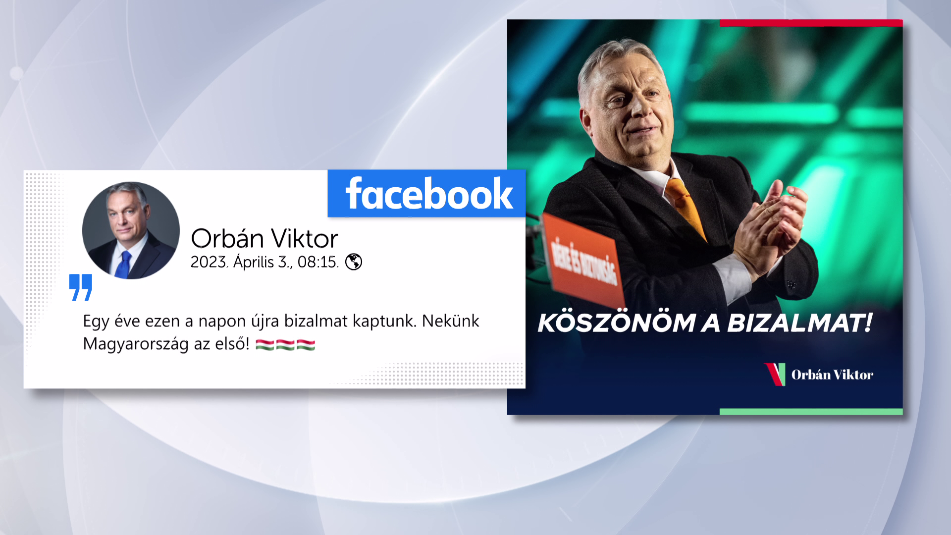 Az egy évvel ezelőtti választási győzelemről posztolt Orbán Viktor