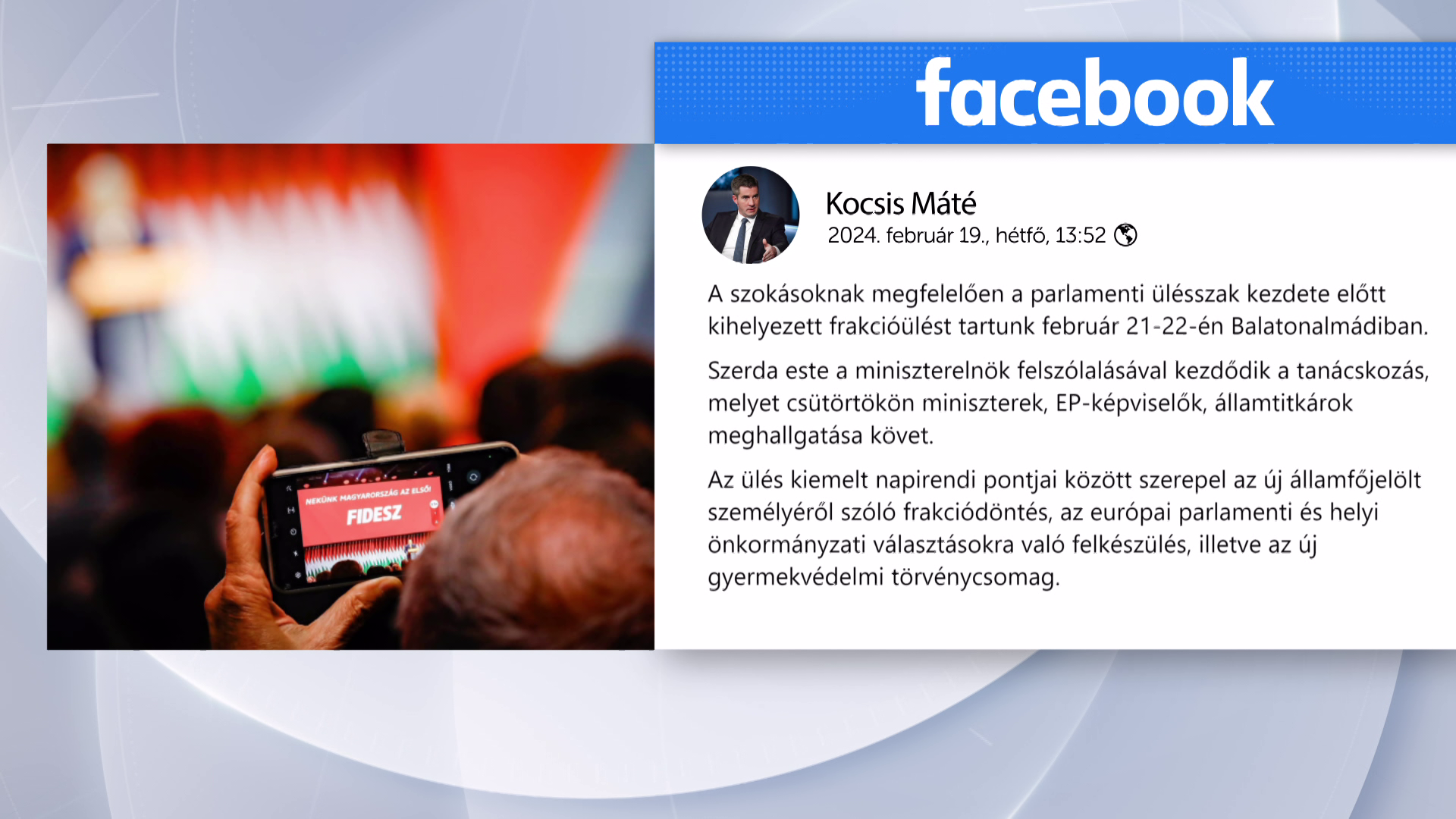 A miniszterelnök felszólalásával kezdődik a Fidesz-KDNP kihelyezett frakcióülése