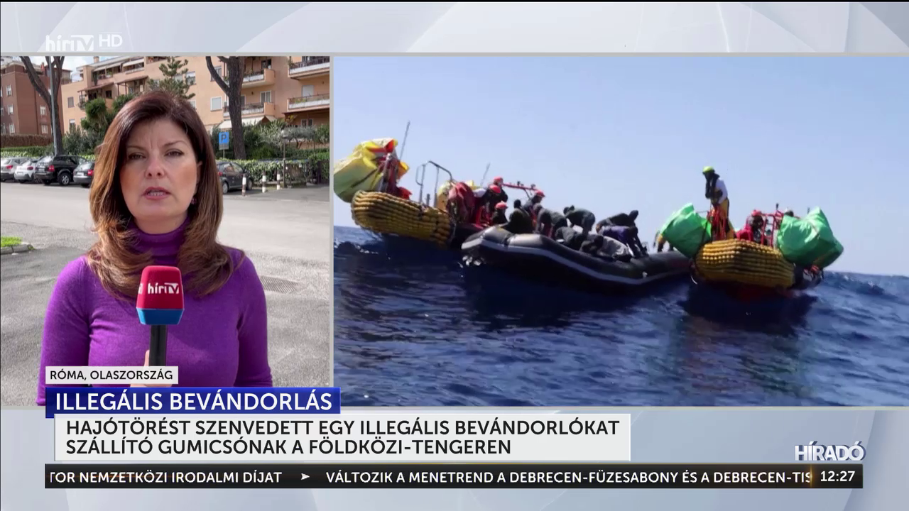 Hajótörést szenvedett egy illegális bevándorlókat szállító gumicsónak a Földközi-tengeren + videó