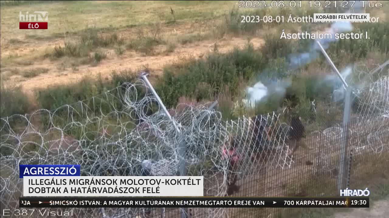 Illegális migránsok molotov-koktéllal támadták a  határvadászokat + videó