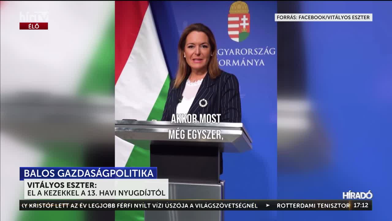 Vitályos Eszter kormányszóvivő - Gyurcsány, Bajnai elvette a 13. havi nyugdíjat az idősektől, és most a Tisza is ugyanazt akarja + videó